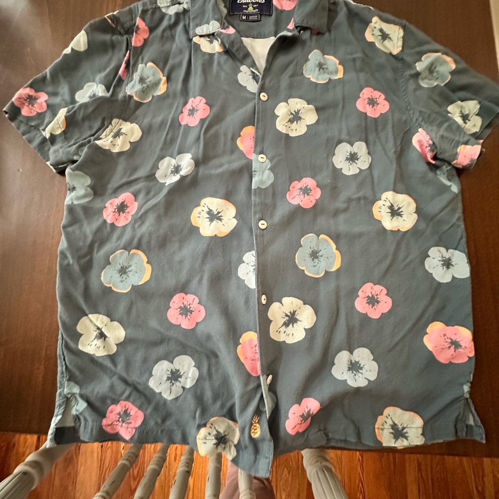 Chubbies Floral Casual Button Down Shirt - Blue, Pink, Yellow